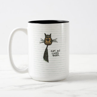 Tasse 2 Couleurs Chat sur papier lin