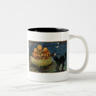 Tasse 2 Couleurs Chat vintage Halloween