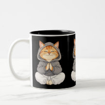 Chat Zen en capuche – Joli chat de dessin animé en