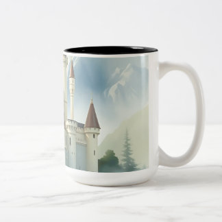 Tasse 2 Couleurs Château de Crème aquarelle avec vignes