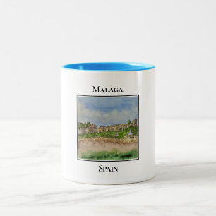 Tasse 2 Couleurs Château de Gibralfaro et Alcazaba. Malaga Espagne