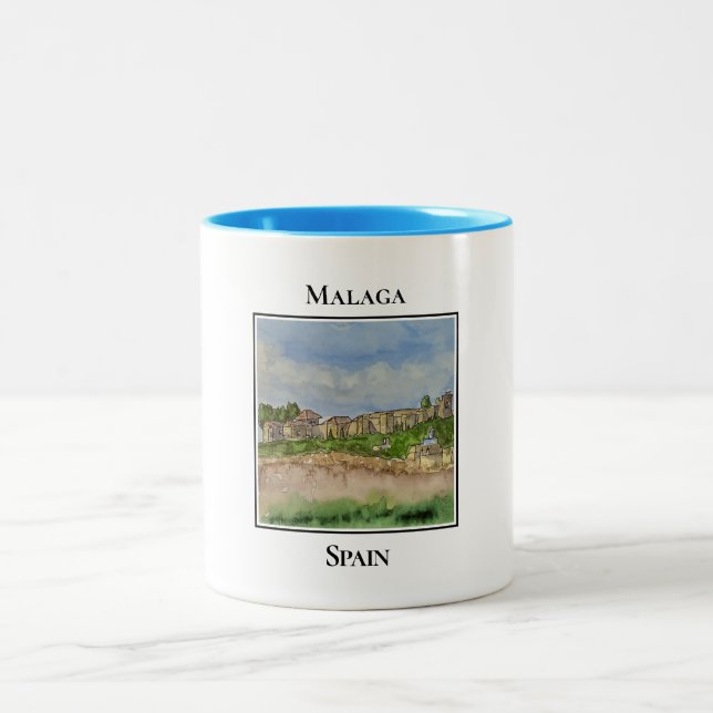 Tasse 2 Couleurs Château de Gibralfaro et Alcazaba. Malaga Espagne (Centre)