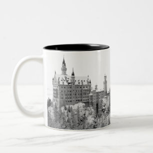 Tasse 2 Couleurs Château de Neuschwanstein noir et blanc en hiver