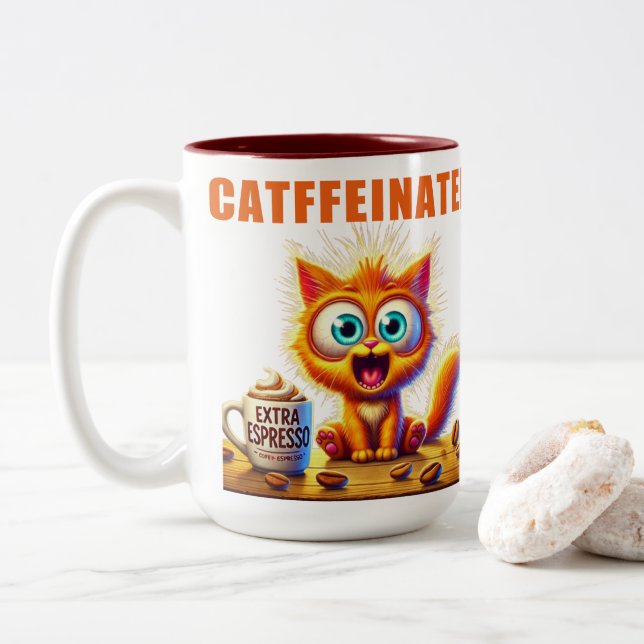 TASSE 2 COULEURS CHATFFEINÉ (Avec donut)