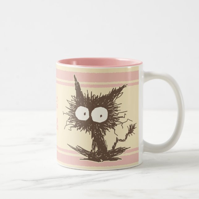 Tasse 2 Couleurs Chaton mal peigné rose Brown GabiGabi (Droit)