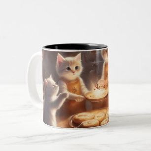 Tasse 2 Couleurs Chatons Fantaisistes Cuisinent des Cookies Hallowe