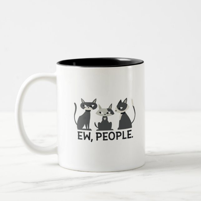 Tasse 2 Couleurs Chats,Beurk,Les gens (Gauche)