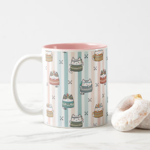 Tasse 2 Couleurs Chats Boho Motif Tribal
