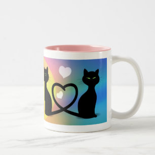 Tasse 2 Couleurs Chats dans l'amour