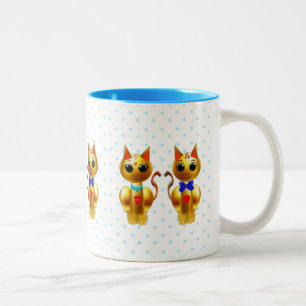 Tasse 2 Couleurs Chats dorés mignons