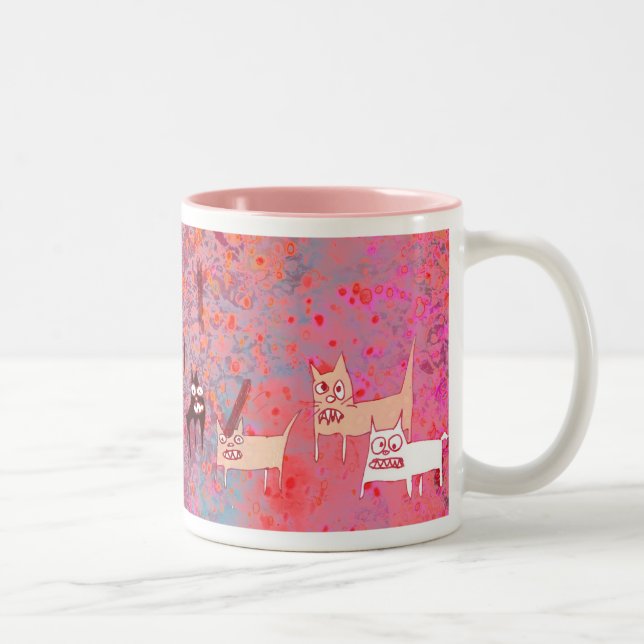 Tasse 2 Couleurs chats mauvais (Droit)