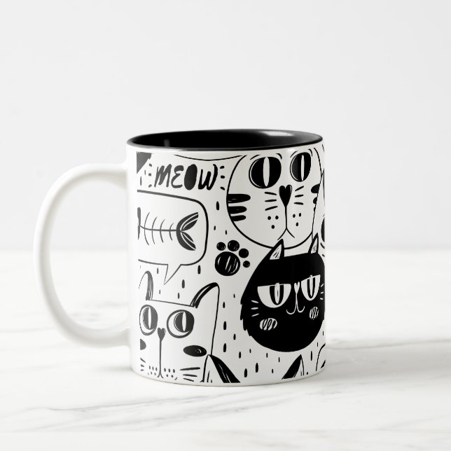 Tasse 2 Couleurs Chats mignons (Gauche)