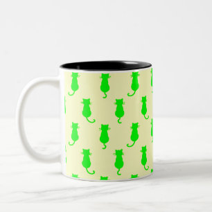 Tasse 2 Couleurs Chats verts fantaisistes jaunes pour un plaisir fé