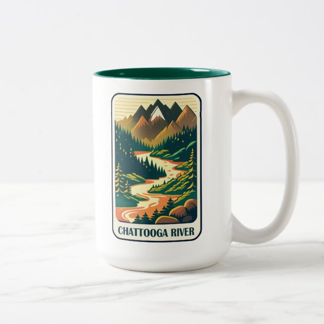 Tasse 2 Couleurs Chattooga Rivière Carolina Sud Couleurs (Droit)