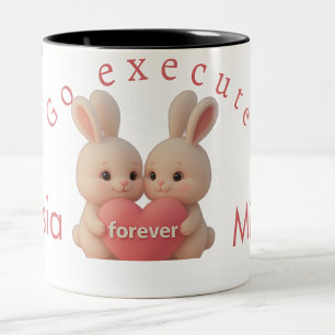 Tasse 2 Couleurs Chaussette de Noël Lapin – Charme de vacances pers