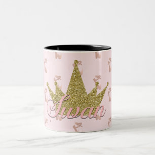 Tasse 2 Couleurs Chaussons de Ballet Princesse Swan Couronne Dorée 