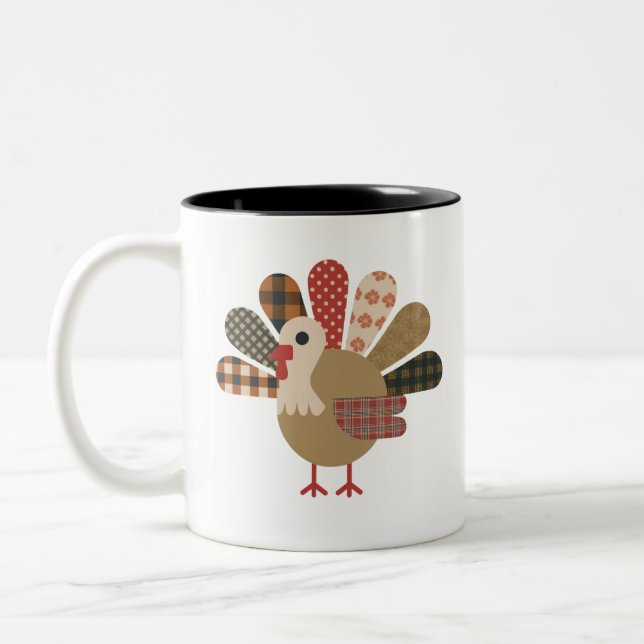 Tasse 2 Couleurs Chaussures d'automne QuiléTurquie Thanksgiving (Gauche)