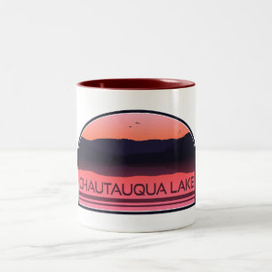 Tasse 2 Couleurs Chautauqua Lake New York Red Sunrise