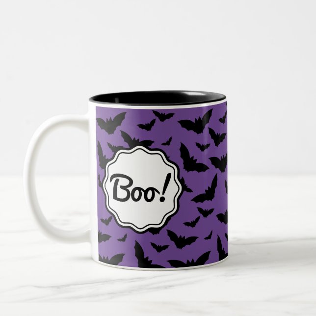 Tasse 2 Couleurs Chauves-souris Éffrayantes d'Halloween personnalis (Gauche)