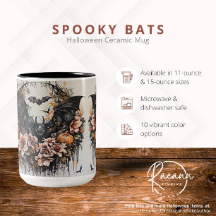 Tasse 2 Couleurs Chauves-souris éffrayantes Halloween Musique en cé