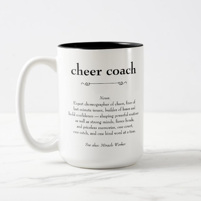 Tasse 2 Couleurs Cheer Coach Définition Merci cadeau (Gauche)