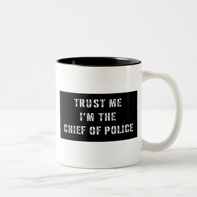 Tasse 2 Couleurs Chef de super héros de police (Droit)