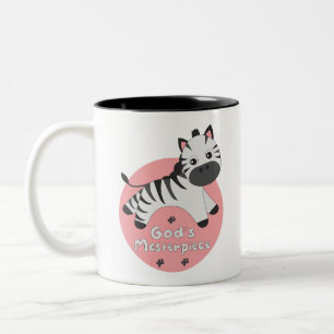 Tasse 2 Couleurs Chef-d'oeuvre de Dieu Kawaii heureux bébé zèbre sa