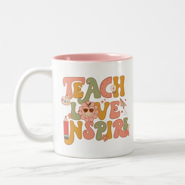 Tasse 2 Couleurs Chemise de l'enseignant de l'école | Musique du fo (Gauche)