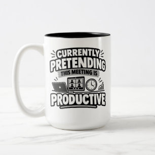 Tasse 2 Couleurs Chemise de réunion actuellement simulée pour humou