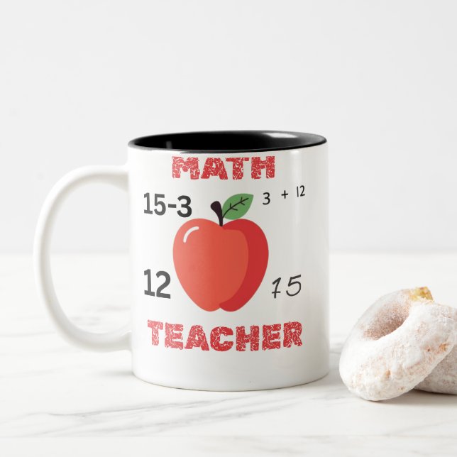 Tasse 2 Couleurs Chemise drôle de professeur de mathématiques avec  (Avec donut)