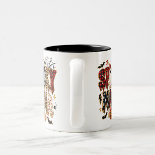 Tasse 2 Couleurs Chemise Halloween Spooky Mama   Imprimé léopard mi