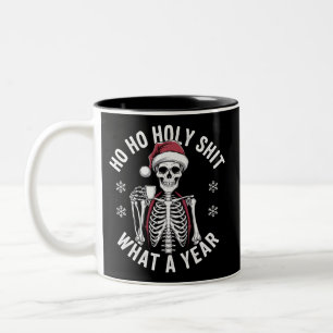 Tasse 2 Couleurs Chemise Sainte Quel An Humour de Noël Squelette