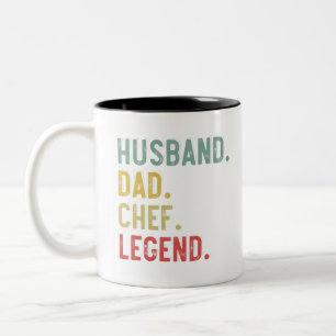 Tasse 2 Couleurs Chemise Vintage Homme Mari Papa Cuisinier Légende