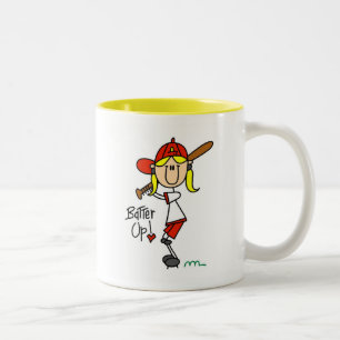 Tasse 2 Couleurs Chemises et Cadeaux de Baseball pour Filles Batter