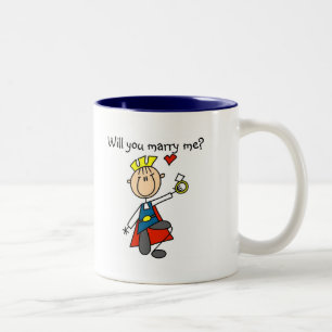 Tasse 2 Couleurs Chemises et Cadeaux de Demande en Mariage Marry Me