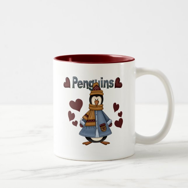 Tasse 2 Couleurs Chemises et cadeaux de manchots d'hiver (Droit)