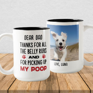 Tasse 2 Couleurs Cher Chien Papa - Drôle personnalisable Chien Phot
