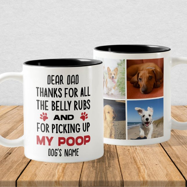 Tasse 2 Couleurs Cher Chien Papa - Drôle personnalisable Chien Phot (Créateur téléchargé)