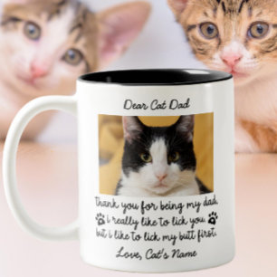 Tasse 2 Couleurs Cher Père Chat Merci D'Être Mon Père   Drôle