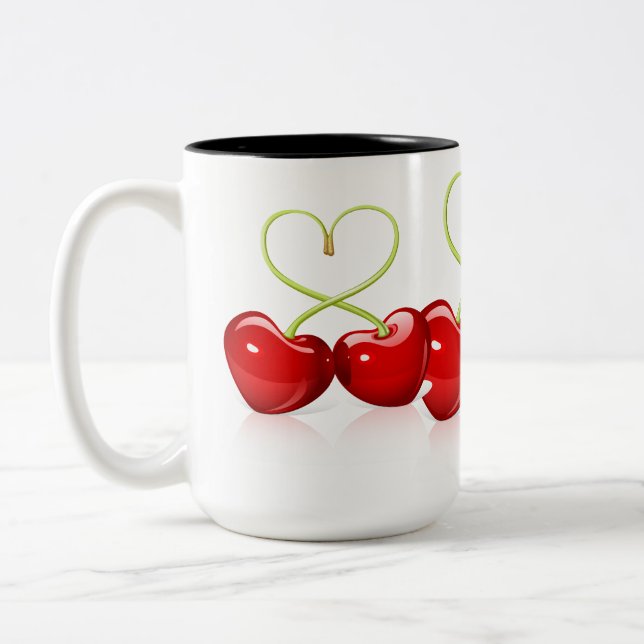 Tasse 2 Couleurs Cherry Heart (Gauche)