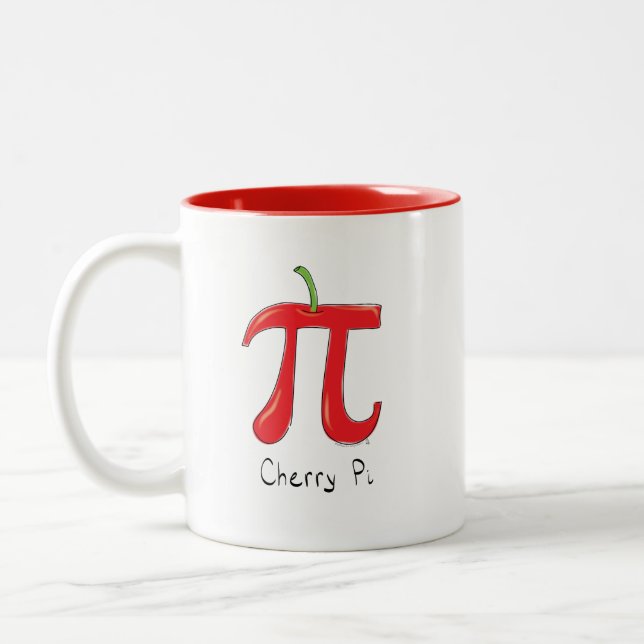 Tasse 2 Couleurs Cherry Pi Symbole Math Enseignant Funny (Gauche)