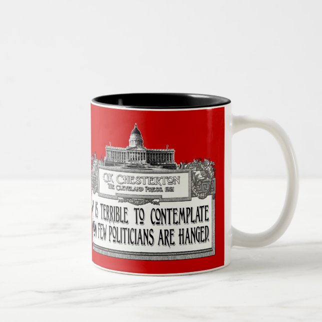 Tasse 2 Couleurs Chesterton sur accrocher des politiciens (Droit)