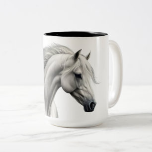 Tasse 2 Couleurs Cheval Beau Blanc