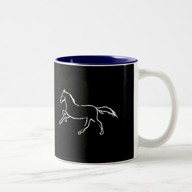 Tasse 2 Couleurs Cheval blanc (Droit)