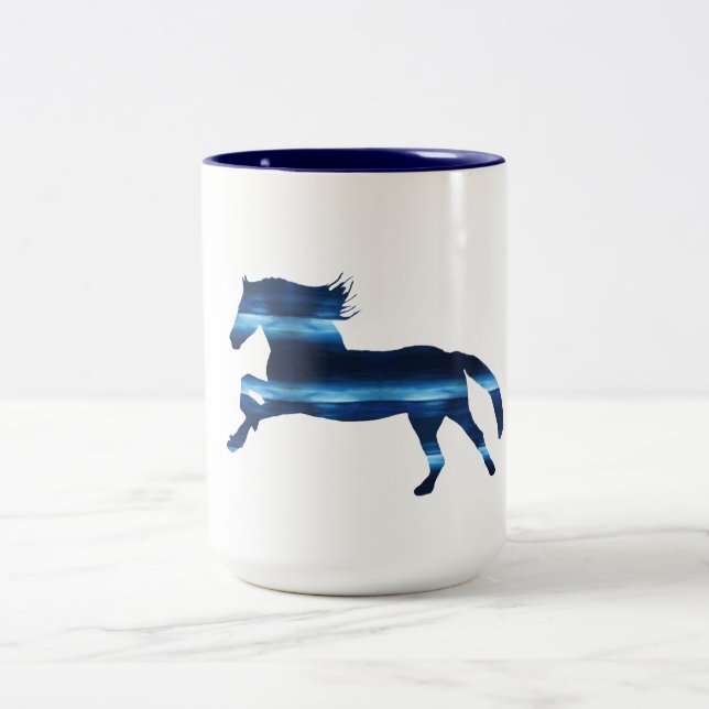 Tasse 2 Couleurs Cheval bleu (Centre)