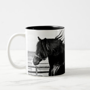 Tasse 2 Couleurs Cheval de beauté noire
