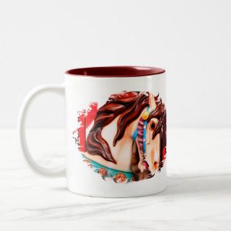 Tasse 2 Couleurs Cheval de carrousel à vapeur silencieux