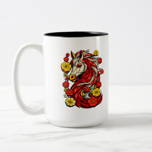 Tasse 2 Couleurs Cheval de Feu Rouge – Zodiaque Chinois 2026