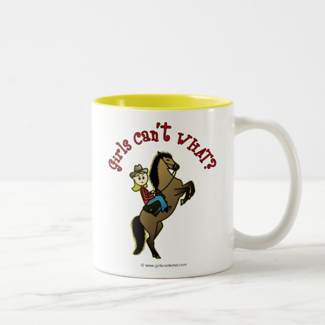 Tasse 2 Couleurs Cheval de la petite fille légère (Droit)