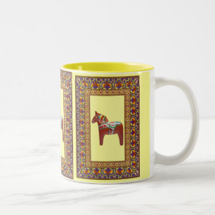 Tasse 2 Couleurs Cheval encadré de Dalarna